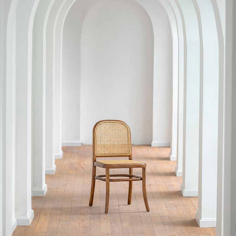 Sedia da pranzo in stile tradizionale sedia laterale aperto in legno massiccio per casa