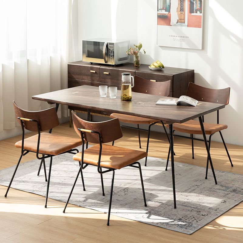 Industrial Rectangle 4-foot Home Furniture Solid Wood Dining Table for Home Clearhalo ' dining_table' 'Dining Tables & Seating' 'Dining Tables' 'furn' 'furn_dining_table' 'Furniture' 'furniture_dining_table' 'Kitchen & Dining Furniture' 'kitchen&dining_furn' 'kitchen' 'kitchen_dining_table' 1200x1200_ed68bc06-bd33-4da4-aafd-dfcbdae06096