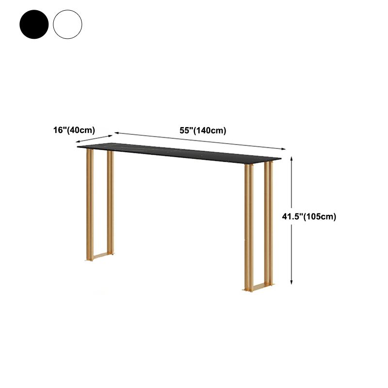 Stenen bar eettafel traditionele luxe rechthoekige bar eettafel met sleeënbasis