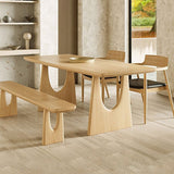 1/2/4/5/7 Pieces Rectangle Dining Set Solid Wood Dining Table with Wooden Chairs