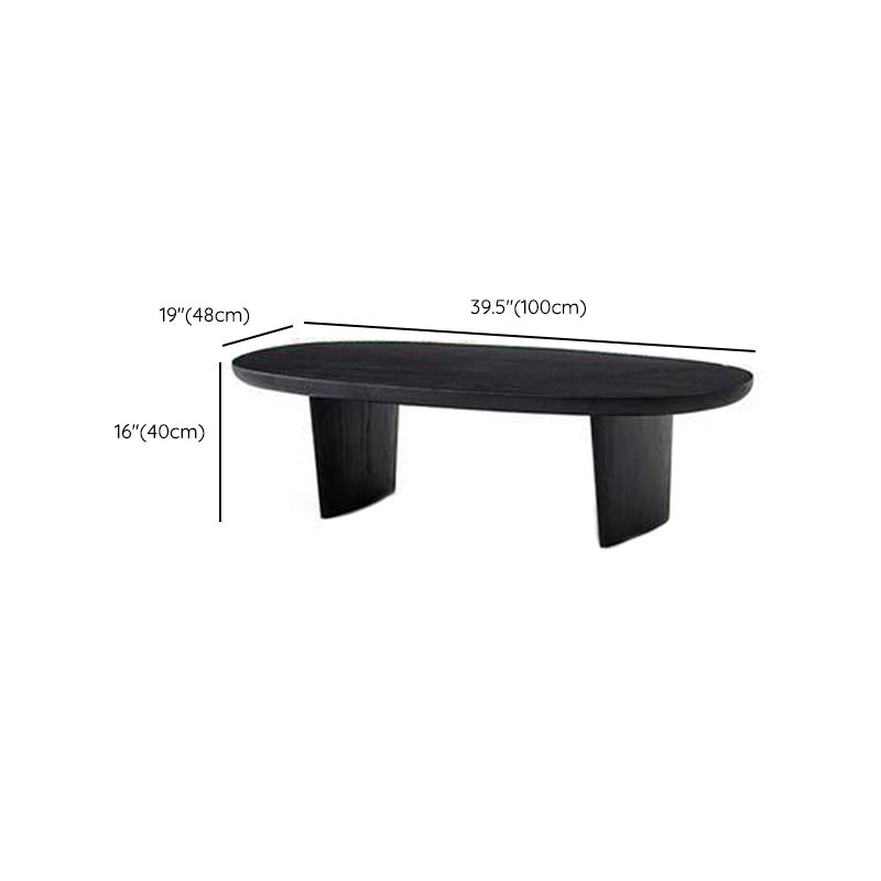 Scandinavian Oval Wood Coffee Table 15.75"H 2 Legs Cocktail Table Clearhalo 'Coffee & Accent Tables' 'Coffee Tables' 'coffee_tables' 'furn' 'furn_coffee_tables' 'Furniture' 'Living Room Furniture' 1200x1200_ed6db2ff-c220-478c-a9c5-bb52cd77b179