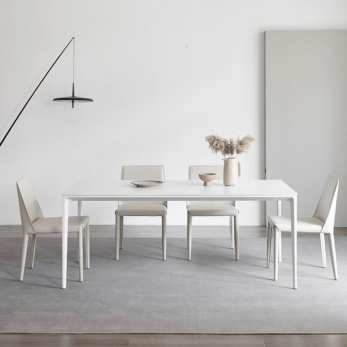 Stone Top Dining Table Rectangle Contemporary Dining Table with 4 Legs Clearhalo 'Dining Tables & Seating' 'Dining Tables' 'dining_table' 'furn' 'furn_dining_table' 'Furniture' 'furniture_dining_table' 'Kitchen & Dining Furniture' 'kitchen' 'kitchen_dining_table' 1200x1200_ed6e02fb-0b0e-4aaf-9e23-61924a11c383
