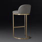 Glam Backrest Armless Counter Stool Iron Bar Stool with Pedal and Cushion