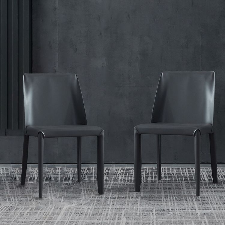 Modern Leather Dining Armless Chair Metal Dining Room Chairs for Home Use Clearhalo ' kitchen&dining_furn' 'Dining Chairs' 'Dining Tables & Seating' 'dining_chair' 'furn' 'furn_dining_chair' 'Furniture' 'furniture_dining_chair' 'Kitchen & Dining Furniture' 'kitchen' 1200x1200_ed6f2424-8c9f-4ca7-9d14-03c40eb197e4