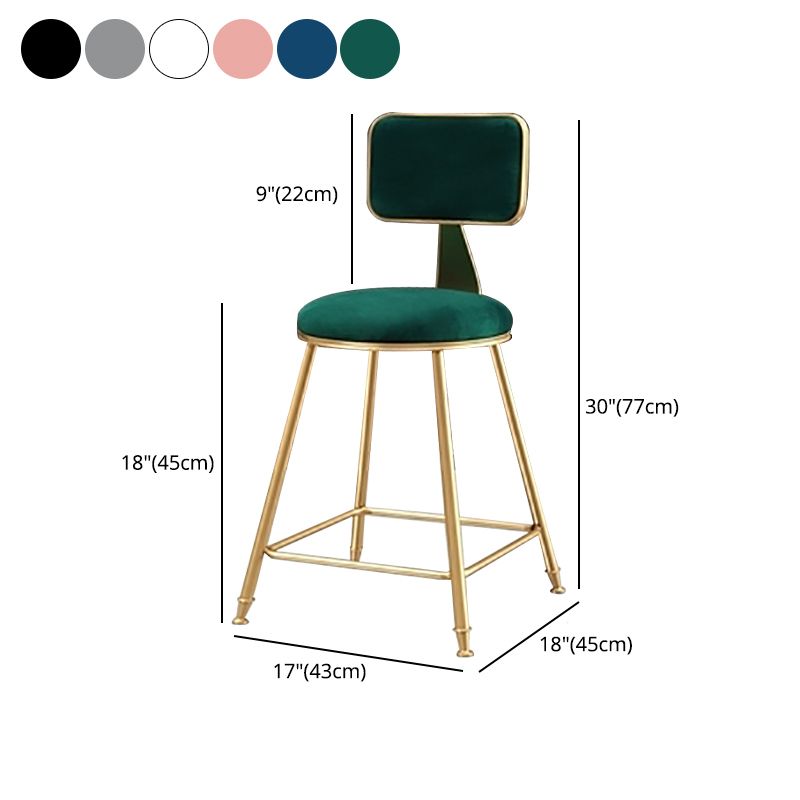 Nordic Glam Bar Stool Round Counter Bar-Stool with Metal Legs Clearhalo 'Bar Furniture' 'Bar Stools' 'bar_stools' 'furn' 'furn_bar_stools' 'Furniture' 'furniture_bar_stools' 'Kitchen & Dining Furniture' 1200x1200_ed6fc987-b7a5-43da-9b5d-53888c82534e