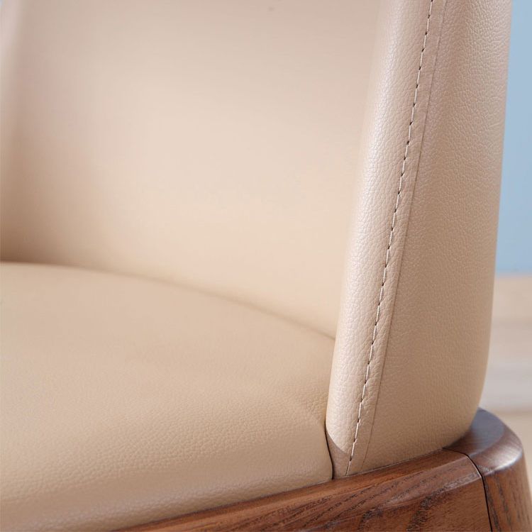 Scandinavian Leather Home Arm Chair Matte Finish Solid Back Dining Chair Clearhalo ' kitchen&dining_furn' 'Dining Chairs' 'Dining Tables & Seating' 'dining_chair' 'furn' 'furn_dining_chair' 'Furniture' 'furniture_dining_chair' 'Kitchen & Dining Furniture' 'kitchen' 1200x1200_ed715a3b-b568-415e-b657-108f0497d5da