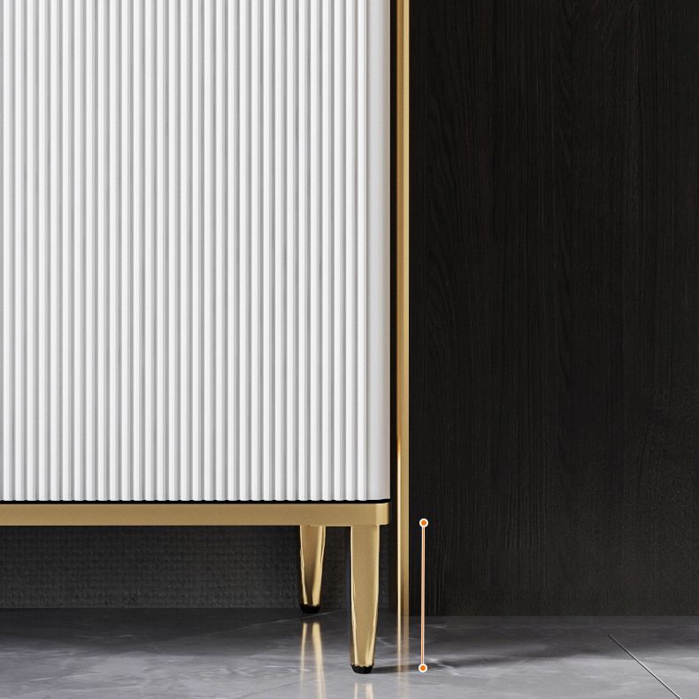 Serveur de restauration White Glam Stone et serveur buffet en bois d'ingénierie