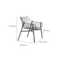 Industrial Home Patio Dining Chair Metal Slat Back in Black Chair