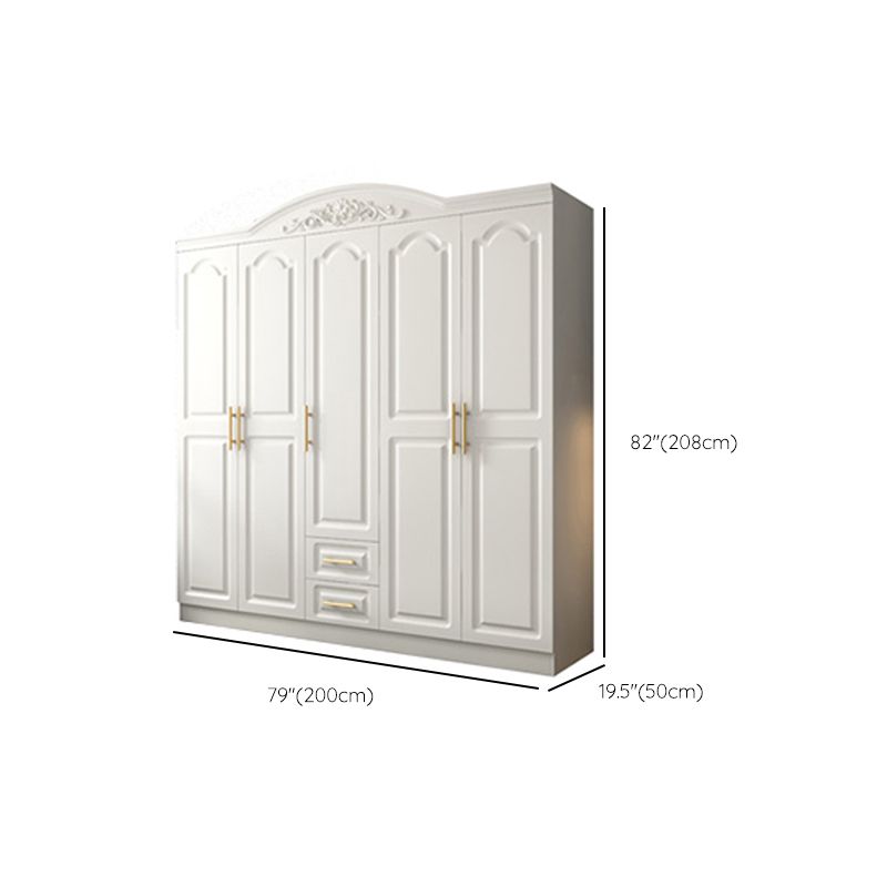 Engineered Wood Wardrobe Closet with Garment Rod White Wardrobe Cabinet Clearhalo 'Armoires & Wardrobes' 'armoires_wardrobes' 'Bedroom Furniture' 'furn' 'furn_armoires_wardrobes' 'Furniture' 1200x1200_ed74b214-1348-43ff-a1f8-9abe047338f0