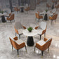 Glam Style Faux Marble Dining Set Round 1/4/5 Pieces Dining Set for Home Use