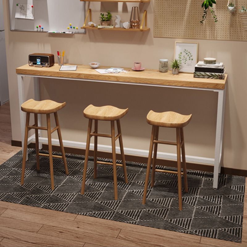 Industrial Style Bistro Bar Desk Pine Solid Wood Rectangle Bar Dining Table for Indoor Clearhalo 'Bar Furniture' 'Bar Tables' 'bar_tables' 'furn' 'furn_bar_tables' 'Furniture' 'Kitchen & Dining Furniture' 1200x1200_ed76071d-1163-465e-a0d4-873341d7a1db