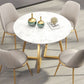 Traditional Luxury Dining Table White Marble Round Dining Table for Home