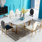 Glam 1/4/5/6/7 Pieces Dining Set Marble Dining Table Set for Dining Areas Clearhalo 'Dining Room Sets' 'Dining Tables & Seating' 'dining_room_set' 'furn' 'furn_dining_room_set' 'Furniture' 'furniture_dining_room_set' 'Kitchen & Dining Furniture' 1200x1200_ed77e43e-763e-4851-9b93-3c4b5977bc33
