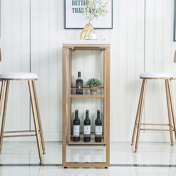 Tavolo da pub in altezza della barra del rettangolo industriale con tavolo da bar di bistrot in marmo di stoccaggio