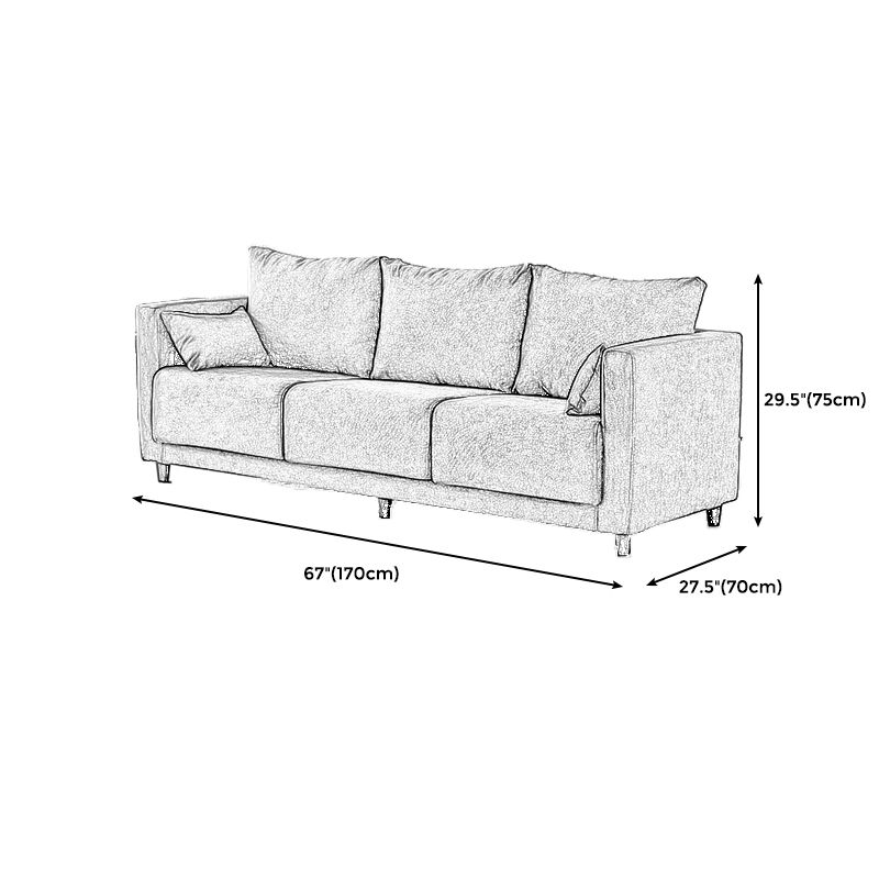 29.53" H Square Arm Sofa with Loose Back Slipcovered Sofa for Living Room Clearhalo 'furn' 'furn_sofas' 'Furniture' 'furniture_sofas' 'Living Room Furniture' 'Sofa' 'sofas' 1200x1200_ed7abccd-ba1a-4a7e-bca0-8e2fdca031d9