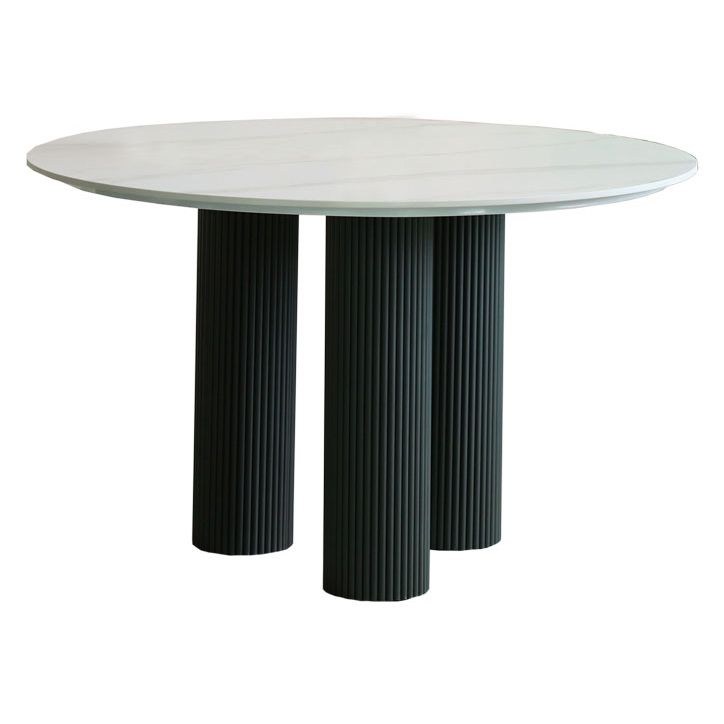 Round Contemporary Style Dining Table White Fixed Table with Sintered Stone Clearhalo ' dining_table' 'Dining Tables & Seating' 'Dining Tables' 'furn' 'furn_dining_table' 'Furniture' 'furniture_dining_table' 'Kitchen & Dining Furniture' 'kitchen&dining_furn' 'kitchen' 'kitchen_dining_table' 1200x1200_ed7bfc47-d860-4605-8659-2c7b7503b258