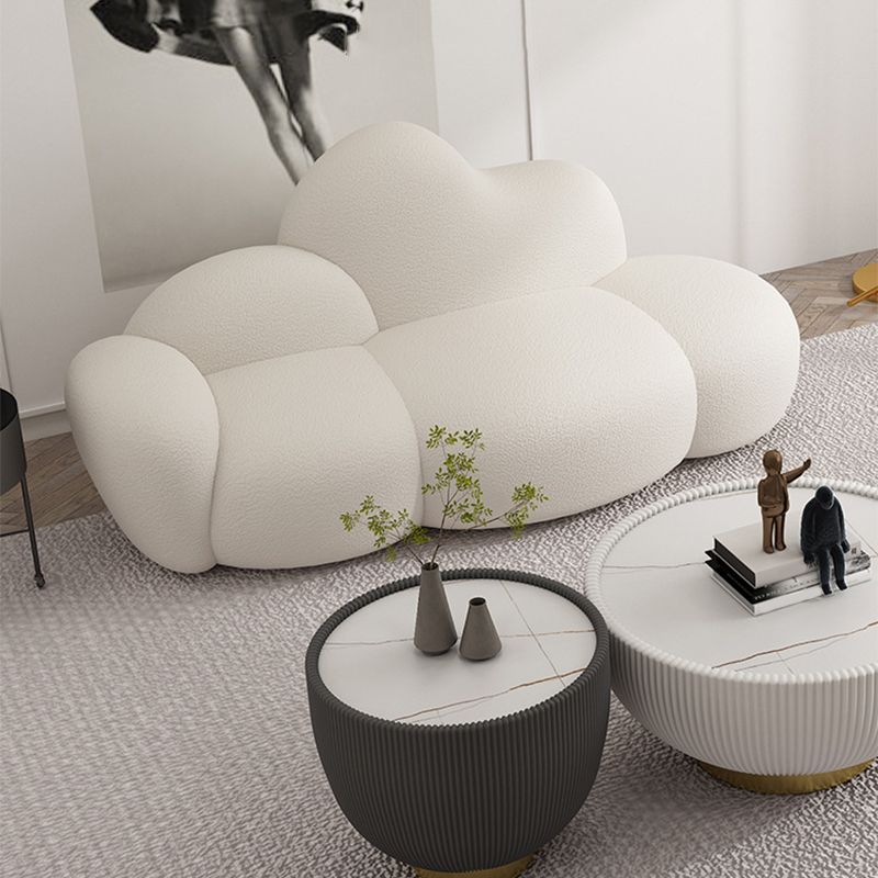 Hedendaagse stijl gebogen bank 33.46 "H armloze bank in het wit