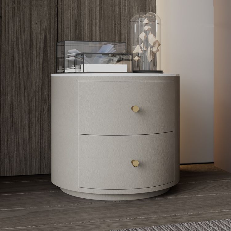 Modern Accent Table Nightstand Stone/Glass Nightstand with 2 Drawers Clearhalo 'Bedroom Furniture' 'furn' 'furn_night_stand' 'Furniture' 'night_stand' 'Nightstands' 1200x1200_ed7ce640-4b25-4aaf-b75a-ef86775369cc