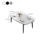 Mesa de comedor rectangular estilo Glam, mesa de comedor con tapa de piedra y 4 patas