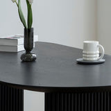 Scrivania ovale in legno massiccio nero moderno 29.53 "scrivania alta