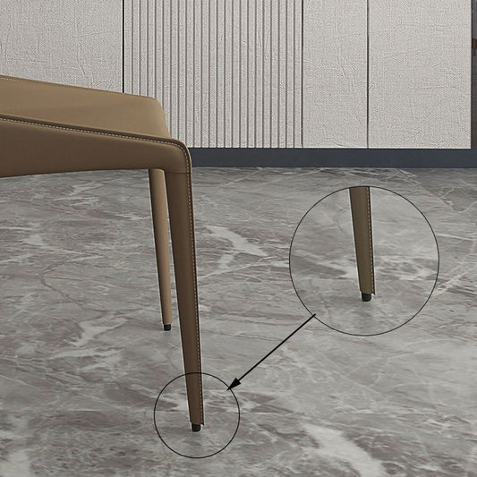 Modern Leather Indoor-Outdoor Armless Chair Solid Back Side Chair Clearhalo 'Dining Chairs' 'Dining Tables & Seating' 'dining_chair' 'furn' 'furn_dining_chair' 'Furniture' 'furniture_dining_chair' 'Kitchen & Dining Furniture' 1200x1200_ed7f3588-d32d-4900-97d5-3e76b3be70dc