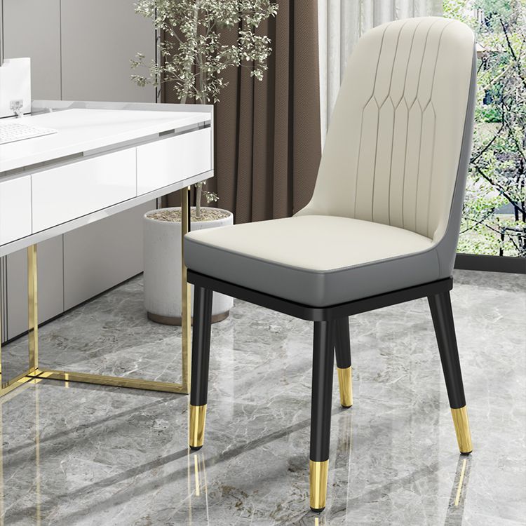 Scandinavian Style Metal Dining Chairs Dining Room Armless Cushioned Parsons Chair Clearhalo ' kitchen&dining_furn' 'Dining Chairs' 'Dining Tables & Seating' 'dining_chair' 'furn' 'furn_dining_chair' 'Furniture' 'furniture_dining_chair' 'Kitchen & Dining Furniture' 'kitchen' 1200x1200_ed7f617b-7590-4679-84e2-82cc8fe9d44b