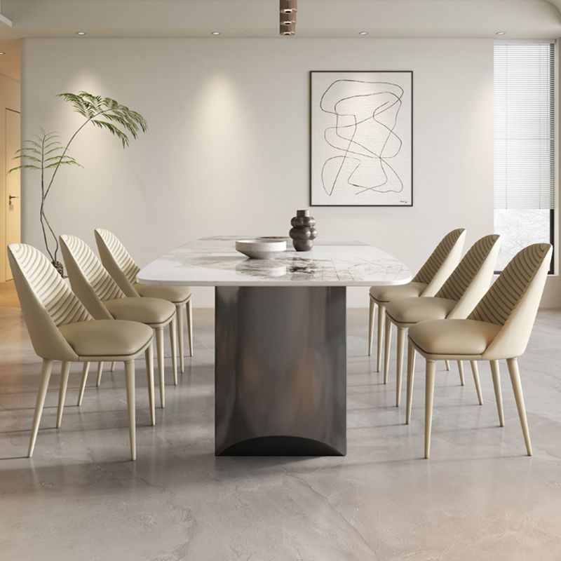 Ensemble de restauration moderne 1/7 pcs à manger rectangle avec chaises rembourrées