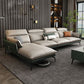 Glam Sofa Chaise Faux Leather Living Room Pillow Top Arm Sofa