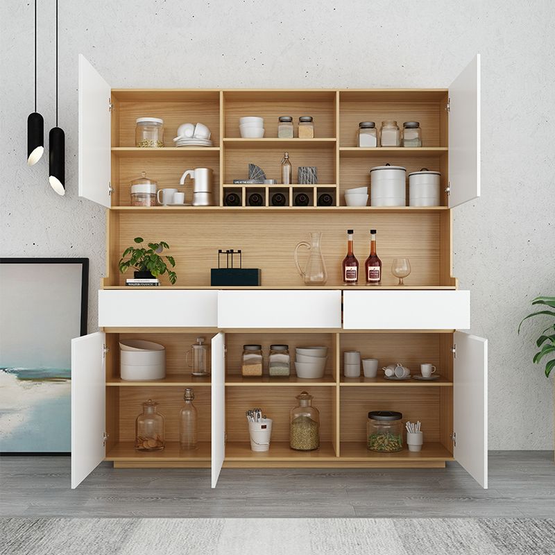 Armoire à plate-forme à hauteur de 78 "5 portes 3 placard de salle à manger de tiroir pour le salon