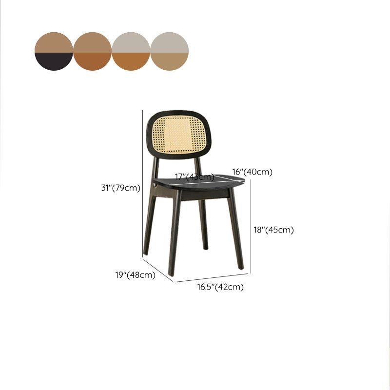 Solid Wood Dining Room Chairs Industrial Style Open Back Side Chair