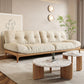Scandinavian Settee Living Room White Tufted Armless Standard Seating