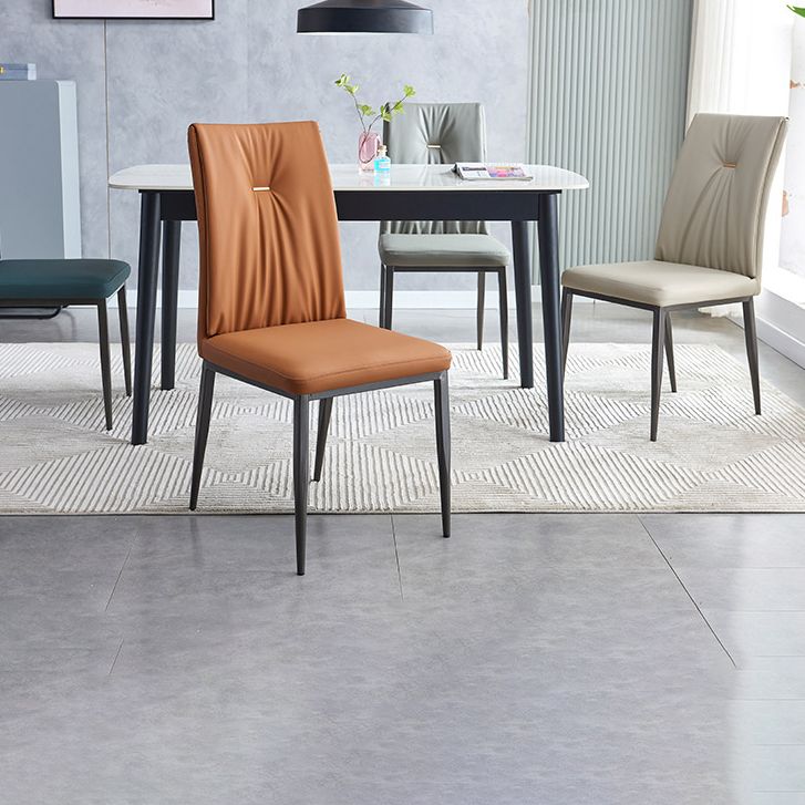 Industrial Metal Dining Room Chairs Leather Armless Dining Chairs for Home Use Clearhalo ' kitchen&dining_furn' 'Dining Chairs' 'Dining Tables & Seating' 'dining_chair' 'furn' 'furn_dining_chair' 'Furniture' 'furniture_dining_chair' 'Kitchen & Dining Furniture' 'kitchen' 1200x1200_ed84a828-7651-40b6-b144-d1fe2534cc54