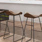 Backless Metal Indoor Counter & Bar Stools Industrial Stools with Black Frame