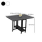 Modern Foldable Dining Table Rectangle Glass Tabletop with Metal Trestle Base