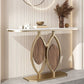 Glam Iron Console Sofa Tafel Half Moon Stone Console Accent Table voor Hall