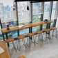 Solid Wood Top Bar Counter Industrial Rectangle Bar Counter with Black Base Clearhalo 'Bar Furniture' 'Bar Tables' 'bar_tables' 'Furniture' 'furniture_bar_tables' 'Kitchen & Dining Furniture' 1200x1200_ed8943b9-ead9-4f61-9ac4-ec3a149c38d0