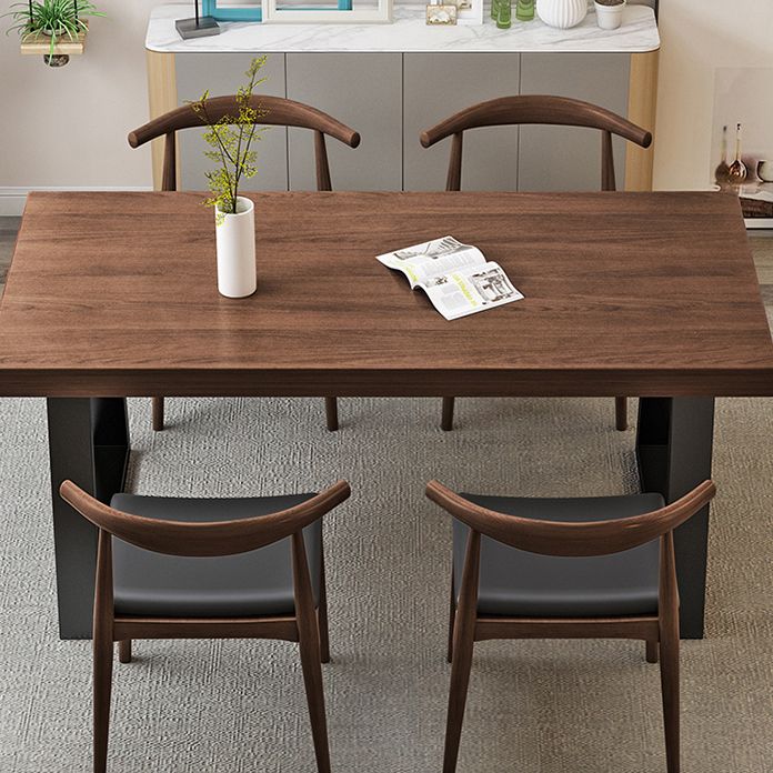 Industrial Wood Dining Table Rectangle Brown Dining Table with Black Frame Clearhalo ' dining_table' 'Dining Tables & Seating' 'Dining Tables' 'furn' 'furn_dining_table' 'Furniture' 'furniture_dining_table' 'Kitchen & Dining Furniture' 'kitchen&dining_furn' 'kitchen' 'kitchen_dining_table' 1200x1200_ed8b58fc-6a0c-40fc-a67a-532e70012825