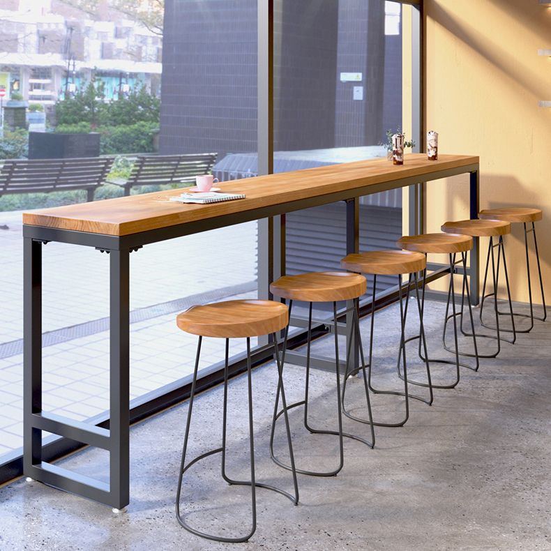 Modern 1/2/4/7 Pieces Solid Wood Pub Table Set Rectangular Counter Table for Dining Room