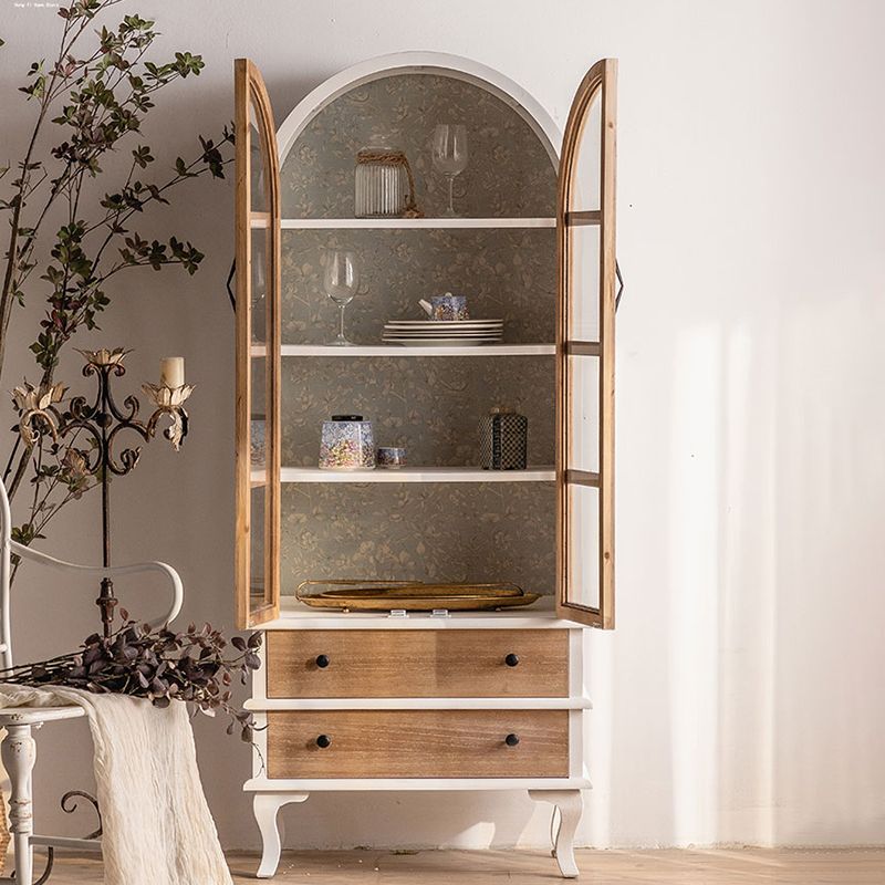 Half Circle Accent Cabinet Solid Wood Storage Cabinet with Drawer Clearhalo 'Cabinets & Chests' 'cabinets_chests' 'furn' 'furn_cabinets_chests' 'Furniture' 'Living Room Furniture' 1200x1200_ed8cd770-d9b1-4ffe-83d3-c07010c9deb5