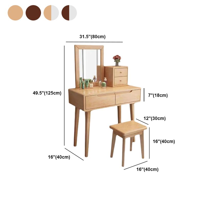 Juego de tocador de maquillaje de 31.5 "con cajón y tocador de espejo