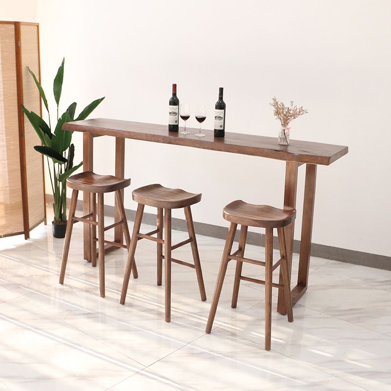 Contemporary Rectangle Bar Dining Table Wood Bar Height Table with Shelves Clearhalo 'Bar Furniture' 'Bar Tables' 'bar_tables' 'furn' 'furn_bar_tables' 'Furniture' 'furniture_bar_tables' 'Kitchen & Dining Furniture' 'kitchen&dining_furn' 'kitchen' 1200x1200_ed8df8fe-39a2-48e7-bc28-5f7690a0d449