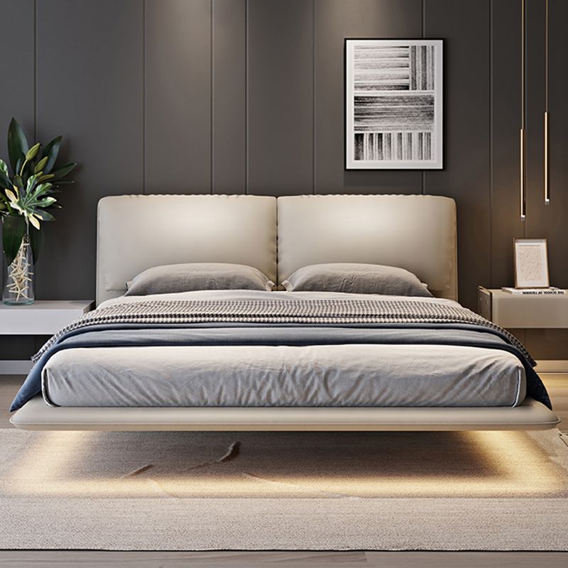 Genuine Leather Platform Bed Frame Modern Low Profile Bed Frame in Gray Clearhalo 'Bedroom Furniture' 'Beds' 'furn' 'furn_beds' 'Furniture' 1200x1200_ed8f166f-c082-4c41-94af-86d252c663f8