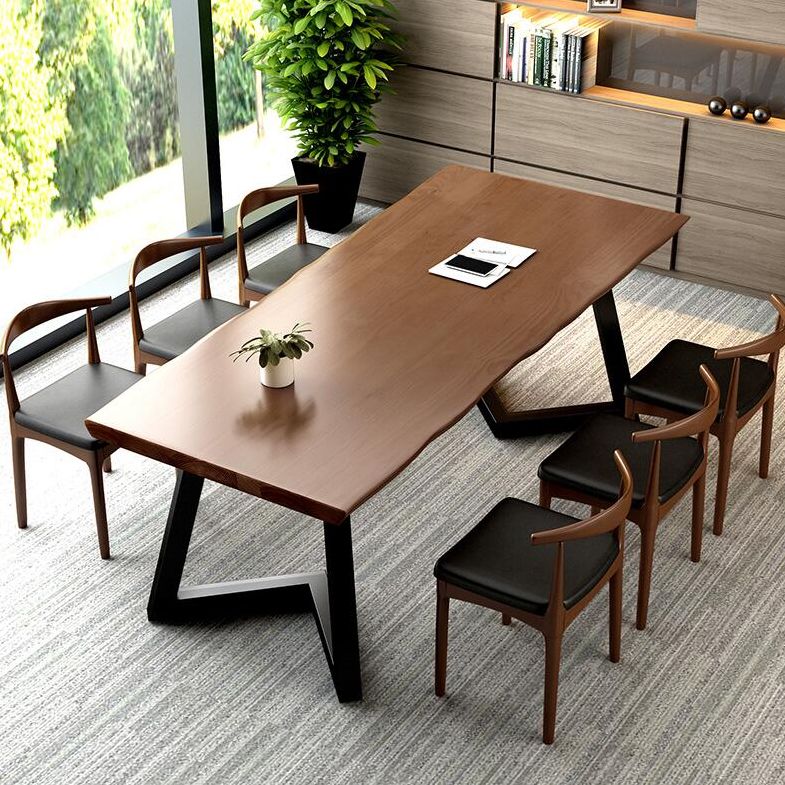 Solid Wood Work Table Free Form Home Office Modern Writing Desk Clearhalo 'Furniture' 'furniture_office_desk' 'Office Desks' 'Office Furniture' 'office_desk' 1200x1200_ed91367f-7528-4478-9d11-8360a759c5de