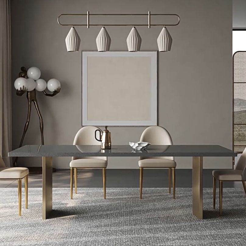 5/7ピース二重の台座長方形の形状ダイニング家具セット