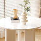 Scandinavian Round Cream White Dining Table for 2-4 People Artificial Wood Table Top with Tripod Leg Clearhalo 'Dining Tables & Seating' 'Dining Tables' 'dining_table' 'furn' 'furn_dining_table' 'Furniture' 'Kitchen & Dining Furniture' 1200x1200_ed9248c8-ac6e-4adb-94aa-64ddae526a16