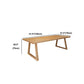 Modern Rectangular Writing Desk Solid Wood Sled Base Office Desk