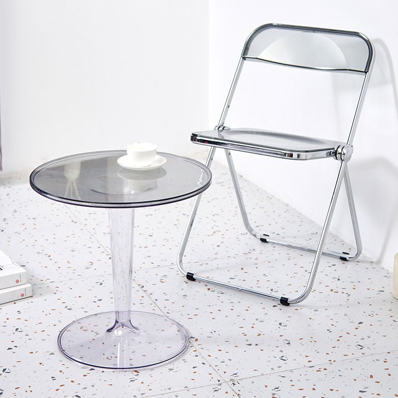 クロスベースデザインアクリル素材モダンスタイルラウンドサイドテーブル