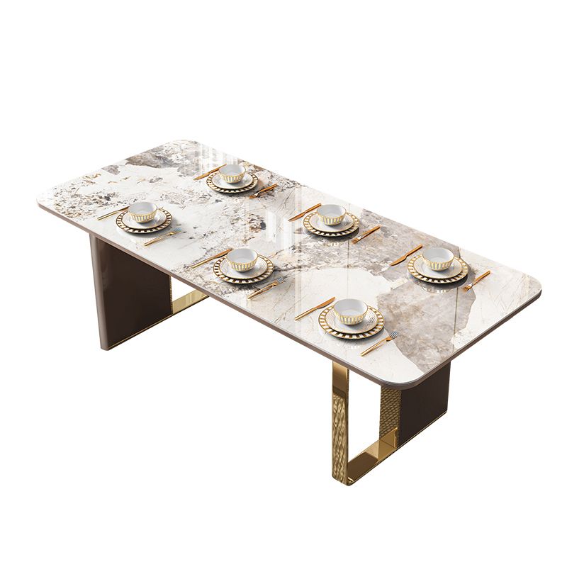 Glam Rectangle 1/4/5/6/7/9 Pieces Dining Table Set Indoor Gold Dinette Set Clearhalo 'Dining Room Sets' 'Dining Tables & Seating' 'dining_room_set' 'furn' 'furn_dining_room_set' 'Furniture' 'Kitchen & Dining Furniture' 1200x1200_ed9899dd-c716-43bc-a1fe-12bb3a7a7330