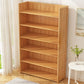 Modern Vertical Wood Book Shelf Brown Closed Back Shelf Bookcase for Study Room