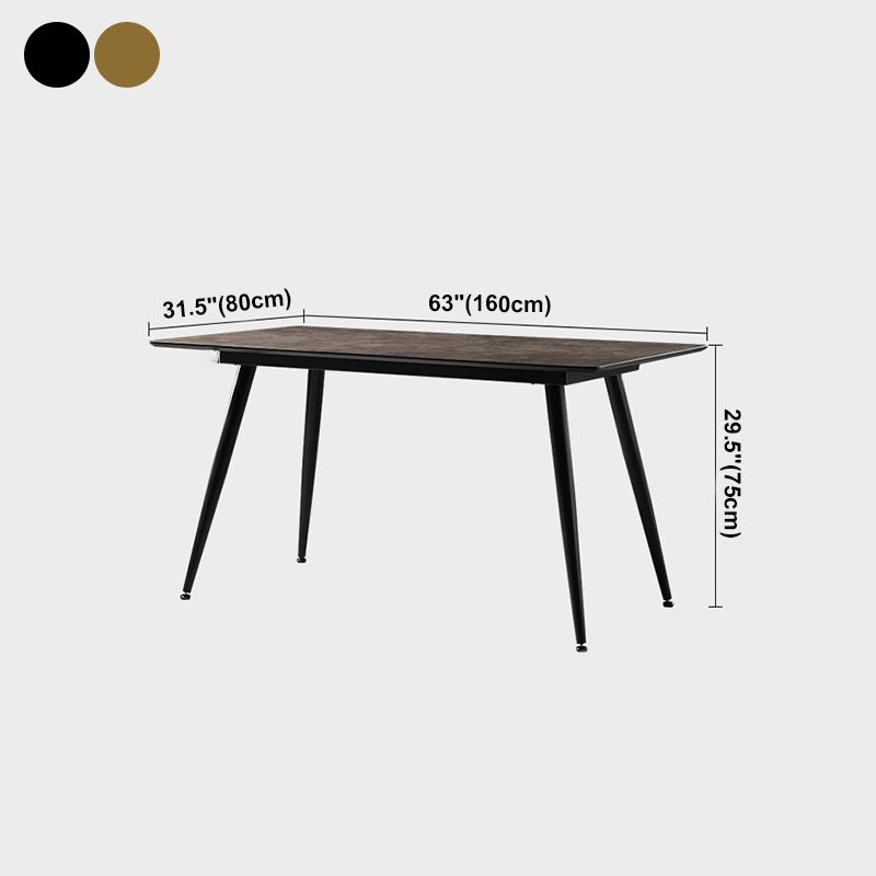 Industrial Style Dining Table Brown 4 Legs Dining Table with Black Frame Clearhalo ' dining_table' 'Dining Tables & Seating' 'Dining Tables' 'furn' 'furn_dining_table' 'Furniture' 'furniture_dining_table' 'Kitchen & Dining Furniture' 'kitchen&dining_furn' 'kitchen' 'kitchen_dining_table' 1200x1200_ed9a3290-29ce-41c9-87ef-ba028414859b